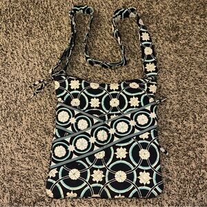 Elegant Black and White Patterned Crossbody Bag